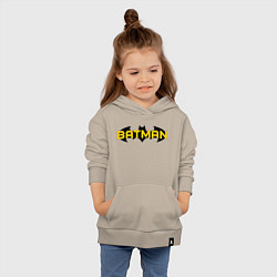 Толстовка детская хлопковая Batman Logo, цвет: миндальный — фото 2