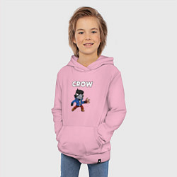 Толстовка детская хлопковая BRAWL STARS CROW, цвет: светло-розовый — фото 2