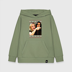 Толстовка детская хлопковая Woman Yelling at a Cat, цвет: авокадо