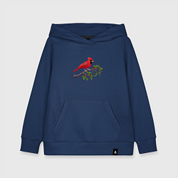 Толстовка детская хлопковая Красный кардинал, цвет: тёмно-синий