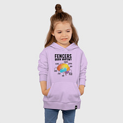 Толстовка детская хлопковая Fences Brain Anatomy, цвет: лаванда — фото 2
