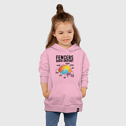 Толстовка детская хлопковая Fences Brain Anatomy, цвет: светло-розовый — фото 2