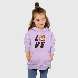 Толстовка детская хлопковая Love Corgi, цвет: лаванда — фото 2