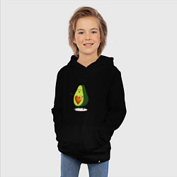 Толстовка детская хлопковая Аовокадо любовь, цвет: черный — фото 2