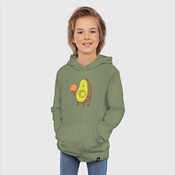 Толстовка детская хлопковая Авокадо, цвет: авокадо — фото 2