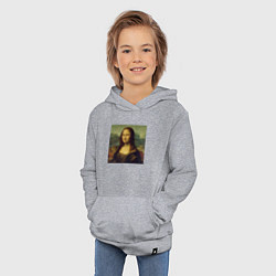 Толстовка детская хлопковая Mona Lisa pixels, цвет: меланж — фото 2