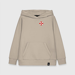 Толстовка детская хлопковая UMBRELLA CORP НА СПИНЕ, цвет: миндальный