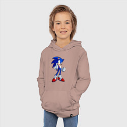 Толстовка детская хлопковая SONIC, цвет: пыльно-розовый — фото 2
