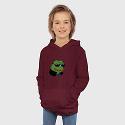 Толстовка детская хлопковая Pepe в очках EZ, цвет: меланж-бордовый — фото 2