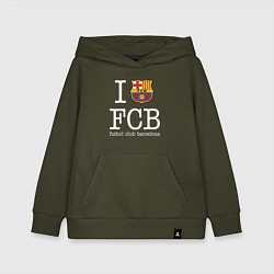 Толстовка детская хлопковая Barcelona FC, цвет: хаки