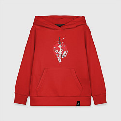 Толстовка детская хлопковая Катана на фоне сакуры Z, цвет: красный