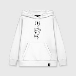 Толстовка детская хлопковая BTS, цвет: белый