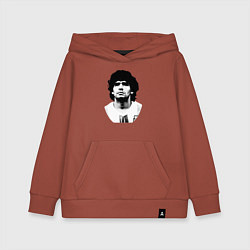 Толстовка детская хлопковая Диего Марадона, цвет: кирпичный
