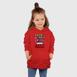 Толстовка детская хлопковая AMONG US X BRAWL STARS, цвет: красный — фото 2