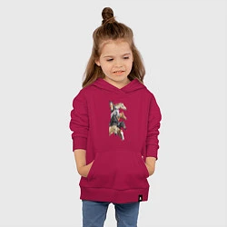 Толстовка детская хлопковая Лошади, цвет: маджента — фото 2
