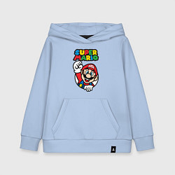 Толстовка детская хлопковая Mario, цвет: мягкое небо