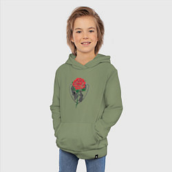 Толстовка детская хлопковая Skull&Rose, цвет: авокадо — фото 2
