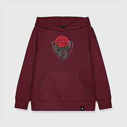 Толстовка детская хлопковая Skull&Rose, цвет: меланж-бордовый