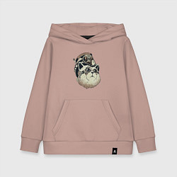 Толстовка детская хлопковая Steampunk кот, цвет: пыльно-розовый