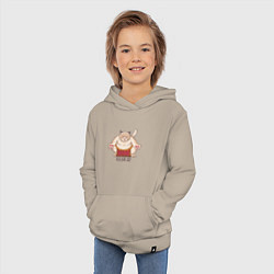 Толстовка детская хлопковая Толстый Кот Сумо, цвет: миндальный — фото 2