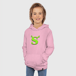 Толстовка детская хлопковая Shrek: Logo S, цвет: светло-розовый — фото 2