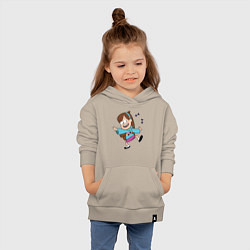 Толстовка детская хлопковая Поющий свитер Мэйбл цвета миндальный — фото 2