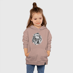 Толстовка детская хлопковая Хомяк космонавт, цвет: пыльно-розовый — фото 2