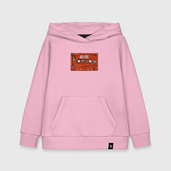 Толстовка детская хлопковая Кассета AC DC, цвет: светло-розовый