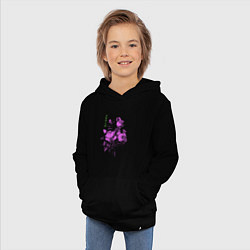 Толстовка детская хлопковая Purple flowers, цвет: черный — фото 2