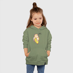 Толстовка детская хлопковая Кот в банане, цвет: авокадо — фото 2
