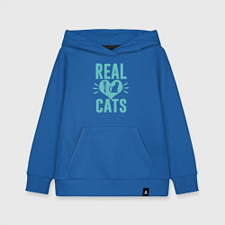 Толстовка детская хлопковая Real Cats, цвет: синий