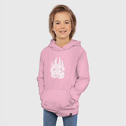 Толстовка детская хлопковая Символ Велеса Медвежья лапа, цвет: светло-розовый — фото 2