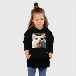 Толстовка детская хлопковая Мем про кота, цвет: черный — фото 2
