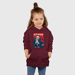 Толстовка детская хлопковая SENPAI NEZUKO DEMON SLAYER, цвет: меланж-бордовый — фото 2