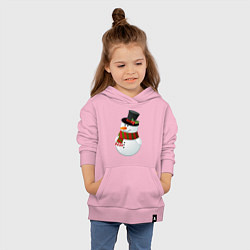 Толстовка детская хлопковая Снеговик, цвет: светло-розовый — фото 2