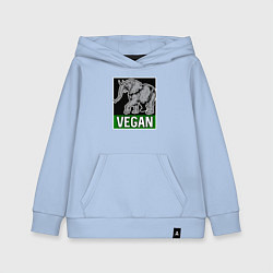 Толстовка детская хлопковая Vegan elephant, цвет: мягкое небо