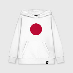 Толстовка детская хлопковая Япония Японский флаг, цвет: белый