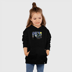 Толстовка детская хлопковая Годзилла Ван Гога, цвет: черный — фото 2