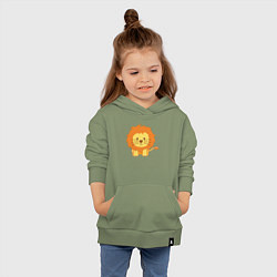 Толстовка детская хлопковая Забавный Лев, цвет: авокадо — фото 2