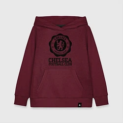 Толстовка детская хлопковая Chelsea FC: Emblem, цвет: меланж-бордовый