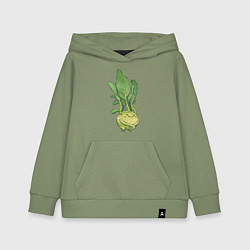 Толстовка детская хлопковая Капуста кольраби, цвет: авокадо