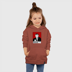 Толстовка детская хлопковая Леонид Каневский мем, цвет: кирпичный — фото 2