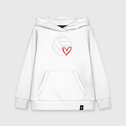 Толстовка детская хлопковая Love Volleyball, цвет: белый