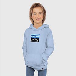 Толстовка детская хлопковая Счастье в Горах Надпись, цвет: мягкое небо — фото 2