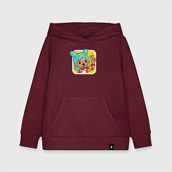 Толстовка детская хлопковая Icon Toca Boca, цвет: меланж-бордовый