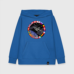 Толстовка детская хлопковая Космическая станция, цвет: синий