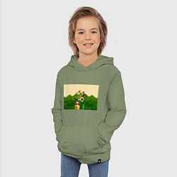 Толстовка детская хлопковая Mario Coins, цвет: авокадо — фото 2