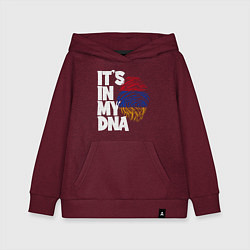 Толстовка детская хлопковая ДНК - Армения, цвет: меланж-бордовый