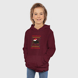 Толстовка детская хлопковая Рождественский свитер Жаба, цвет: меланж-бордовый — фото 2