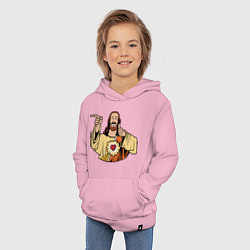 Толстовка детская хлопковая Dogma - smile Jesus like, цвет: светло-розовый — фото 2